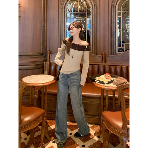 <曾小咸推荐>现货秒杀 ！微信超特价！一字肩针织衫 日常179.99 立减100 秒杀79.99！！ 商品图1