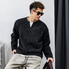 徐太浪【毛绒感 混纺保暖】黑色假两件毛衣男秋冬季通勤内搭上衣 商品缩略图1