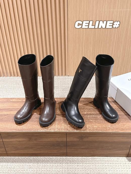 赛琳 2025秋冬款BUMARGARET高筒靴系列长/短靴系列拼色一脚蹬牛皮马丁靴（DBG） 商品图1