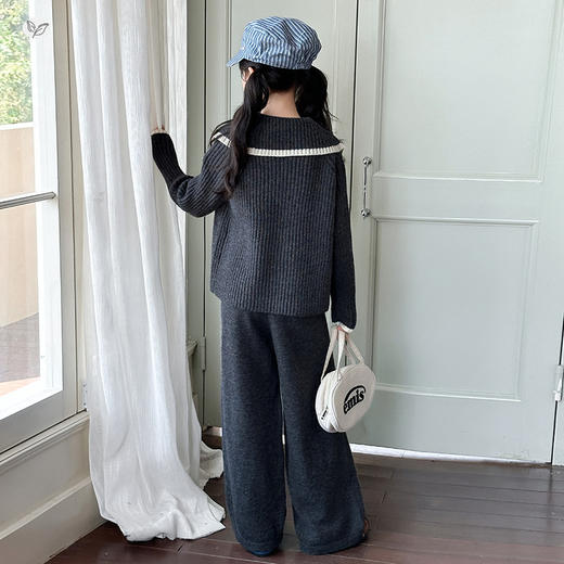 秋冬潮流休闲亲子装套装 大童连帽卫衣/毛线衣两件套 商品图11