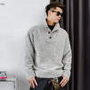 徐太浪【毛绒感 羊毛混纺】半开襟立领毛衣男秋冬保暖内搭打底衫 商品缩略图0