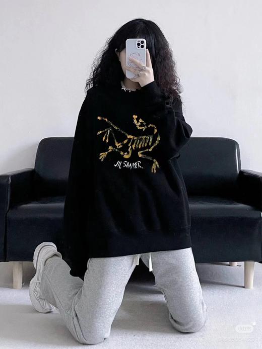 D110933联名款冬季新款男子针织加绒套头衫圆领卫衣 商品图2