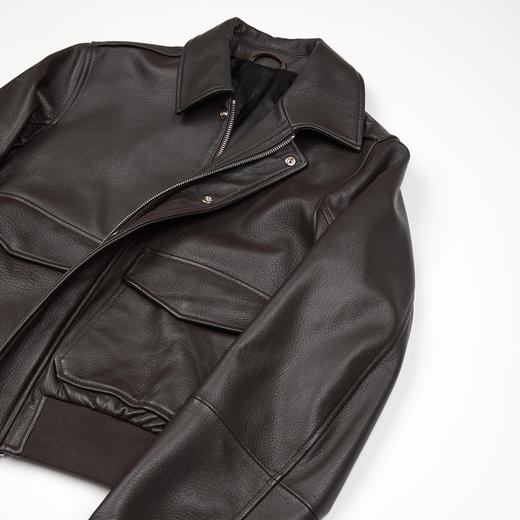 ROMI STUDIO“棕标系列”意大利山羊皮复古柔软夹克皮衣 RWCWW66796 商品图2