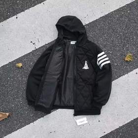 D110940秋冬新款四道杠复古连帽帆船羽绒棉服棉衣外套