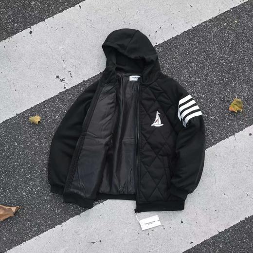 D110940秋冬新款四道杠复古连帽帆船羽绒棉服棉衣外套 商品图0