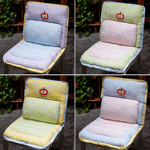 自然醒格纹苹果护腰横条连体坐垫QYL 商品图4