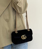 Gucci 双G 马蒙 中号 丝绒 黑色斜挎包 商品缩略图3