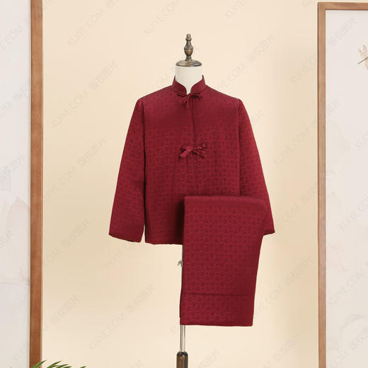 高品质寿服女棉套“一路万福”（深枣红、紫红）百年传统工艺寿衣 商品图5
