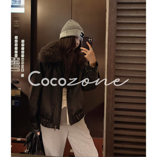 COCO ZONE 刘 一一 “墨西哥”100山羊皮翻领毛领皮衣 CD2A2856 商品图1
