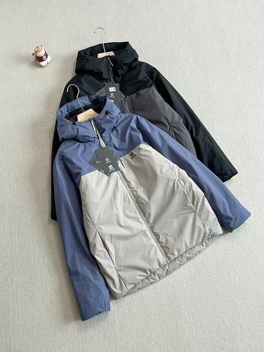 D110938拼色款男女同款下摆处抽绳设计保暖防寒棉服 商品图0