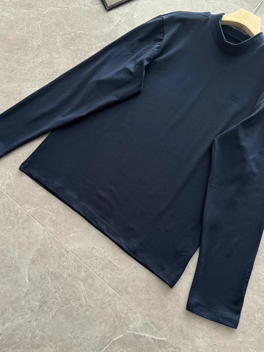 D110913户外休闲衣男士速干运动微拉绒半高领长袖T恤 商品图7