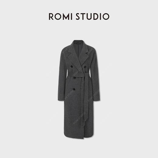 ROMI STUDIO“全手缝”秘鲁羊驼羊毛双排扣双面毛呢大衣RWCAW86776 商品图0