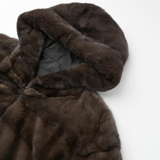 ROMI STUDIO丹麦进口天鹅绒水貂横排皮毛奢华长款皮草 RWCWW86913 商品图3