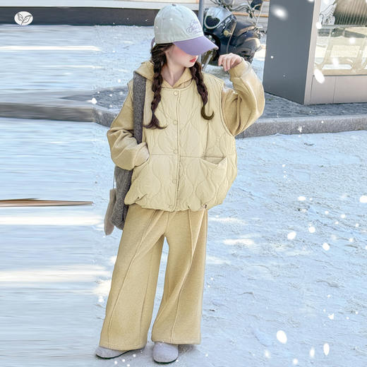 秋冬潮流休闲亲子装套装 大童连帽卫衣/毛线衣两件套 商品图3