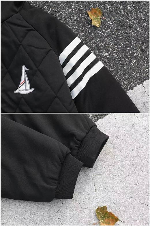 D110940秋冬新款四道杠复古连帽帆船羽绒棉服棉衣外套 商品图14