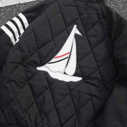 D110940秋冬新款四道杠复古连帽帆船羽绒棉服棉衣外套 商品图7
