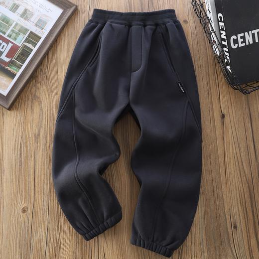 110-170儿童防风加绒加厚卫裤中大童休闲长裤运动裤 商品图1