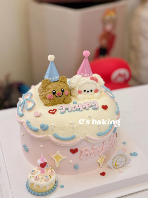 太可爱啦！#小熊和小白一起过生日~ 忌廉蛋糕（默认自提，收费配送请联系客服） 商品图1