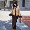 圆领提花料新中式，真狐狸毛袖短款女式羽绒服HR-SYY2693 商品缩略图4