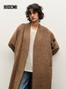HIDEMI alpaca羊驼毛苏力烟草色长毛v领极简设计感大衣 长款/短款 商品缩略图1