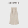 ROMI STUDIO“羊毛麻裤”立体A摆倒褶松紧腰廓形阔腿裤 RWCWXG6745 商品缩略图1