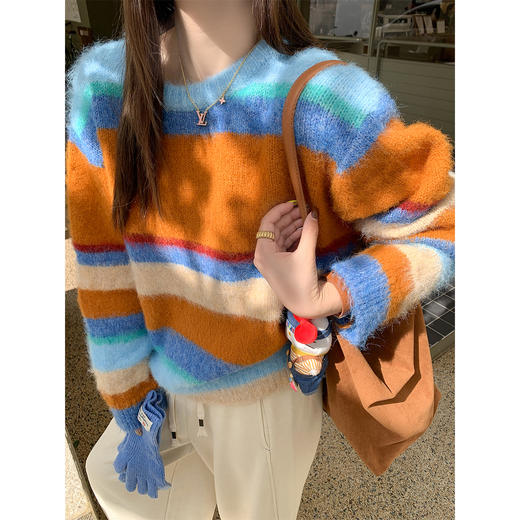 <曾小咸推荐>韩版慵懒感撞色毛衣 商品图2