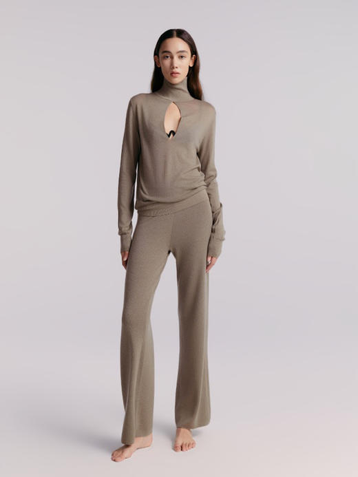 Her Senses｜时装 12WPO25K1 前片开叉高领毛衣 [ 黑BK01 / 茶灰GY18 ] 商品图3