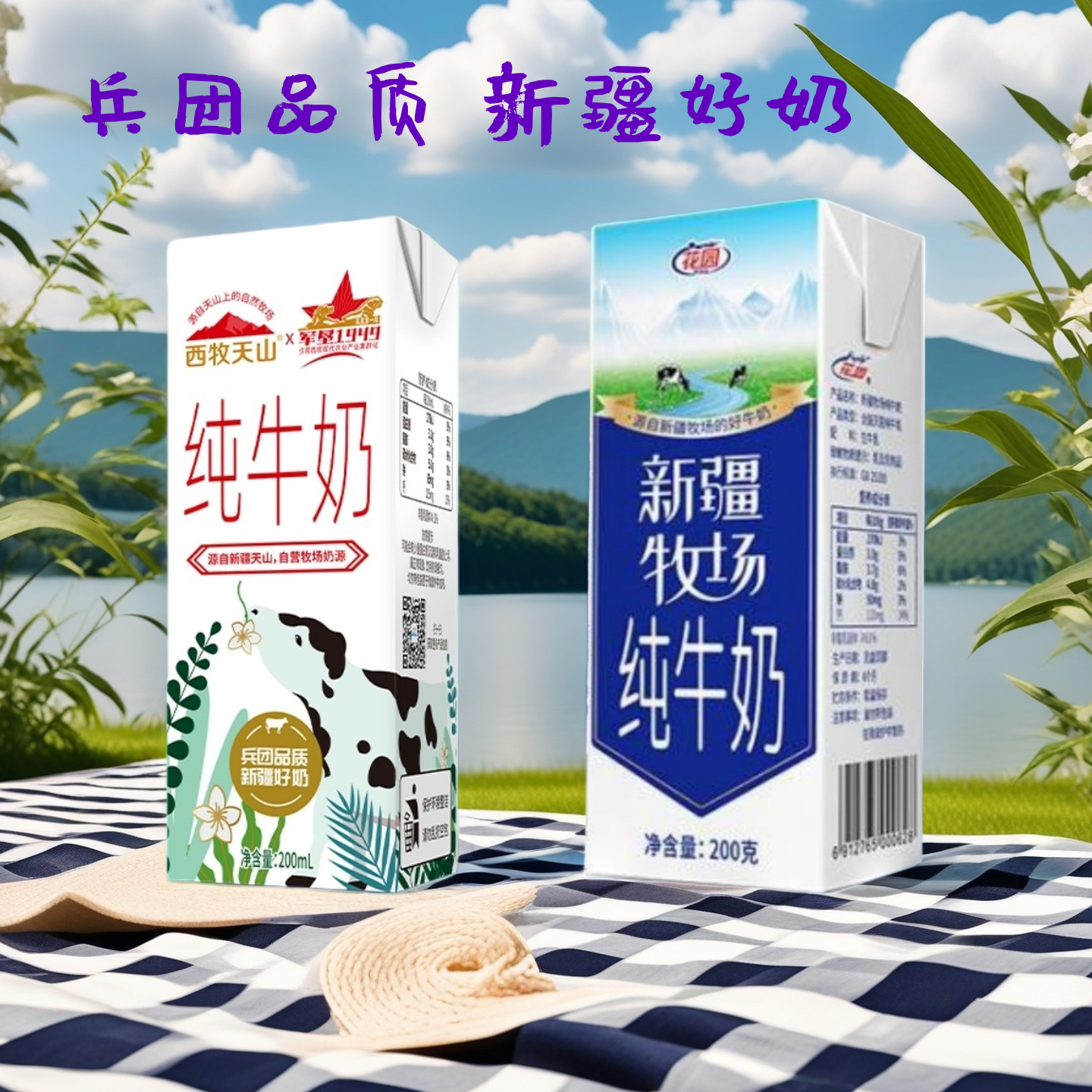 新疆军垦系列纯牛奶200g盒装/10月生产