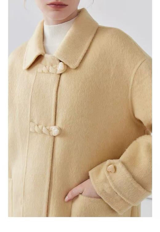 【轻奢双面尼】082 100%羊毛爱心盘扣精致双面尼大衣-喜出 商品图3