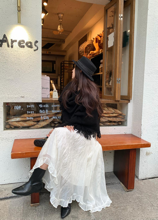 Read Nameless /心机露背黑色打底衫+浪漫肌理人丝白色半裙 2025/11/10 商品图7