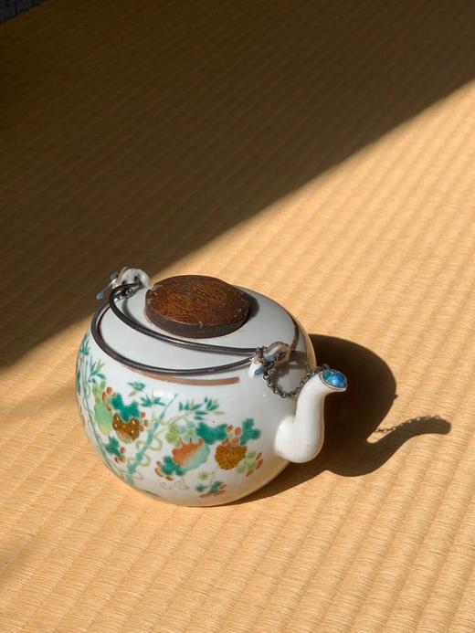 粉彩绘花果纹烧蓝银把茶壶，顺丰包邮 商品图2
