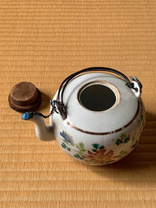 粉彩绘花果纹烧蓝银把茶壶，顺丰包邮 商品图7