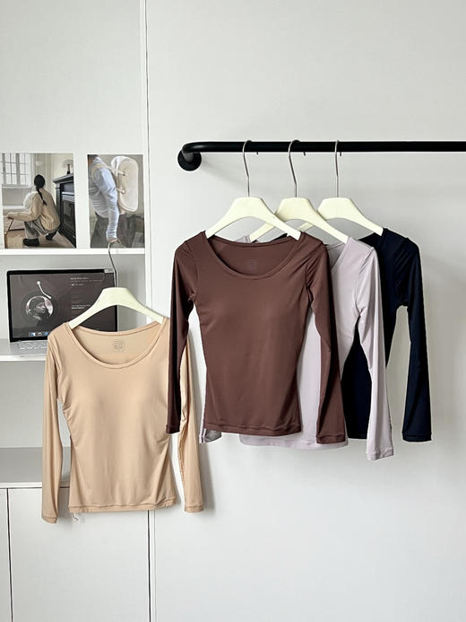 🌈【自带一体胸垫 免穿bra】😘诗慕小姐山茶花香氛隐形美肤衣套装 3770款 🌿自发热黑科技➕玻尿酸保湿➕山茶花油滋润 商品图1