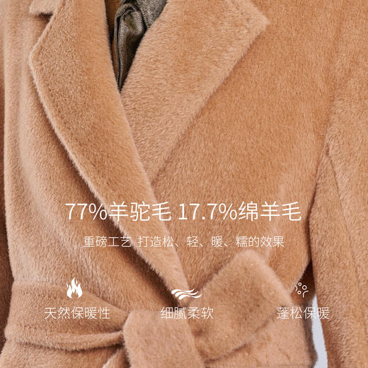 乔万尼羊毛大衣外套女秋冬高级感羊驼毛浴袍款ET4A860 商品图4