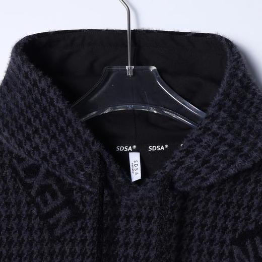 WY1298SDSA男士秋冬新款痞帅男装简约时尚撞色绒毛字母抽绳连帽卫衣百搭 商品图2