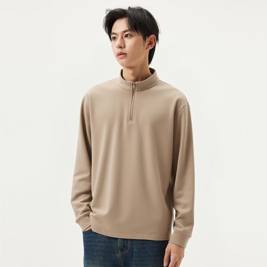 gxg.jeans男装 多色基础打底宽松半开襟长袖T恤男士 25年秋热卖 商品图1