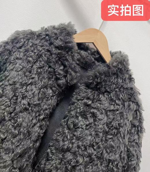 【环保皮草】P04立领卷卷毛皮毛一体秋冬大衣外套-喜出 商品图1