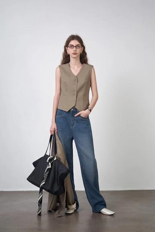 LNNNS 卡其色V领马甲外套 20811 商品图2