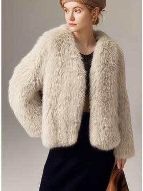 加厚【环保皮草】P113毛茸茸高级感皮毛一体短款皮草外套-喜出