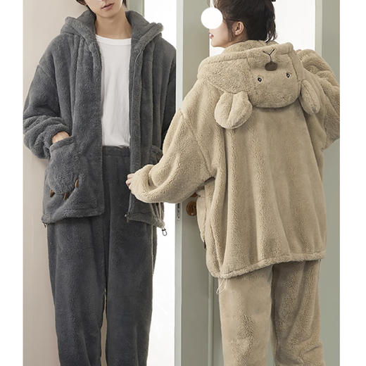 裁缝学苑QL15睡衣纸样女装珊瑚绒情侣家居服小熊男女套装可外穿样板图纸 商品图5