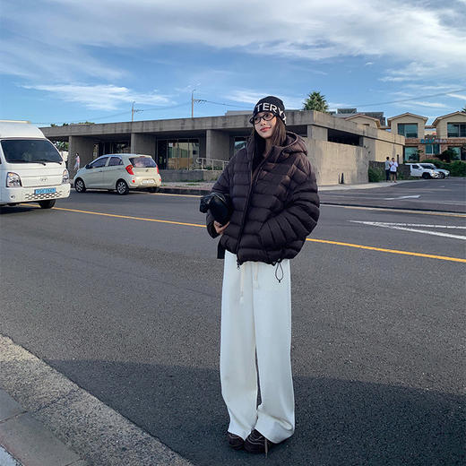 WS 0248118连帽短款排骨羽绒服细腻泡芙面料 商品图1