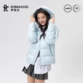 绒子含量90%【ROBINHOOD/罗宾汉】2025经典新款优质白鸭绒男女同款金标短款羽绒服-喜出