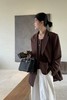 ESTELLICA 复古港风咖色休闲翻领西装外套 20699 商品缩略图0