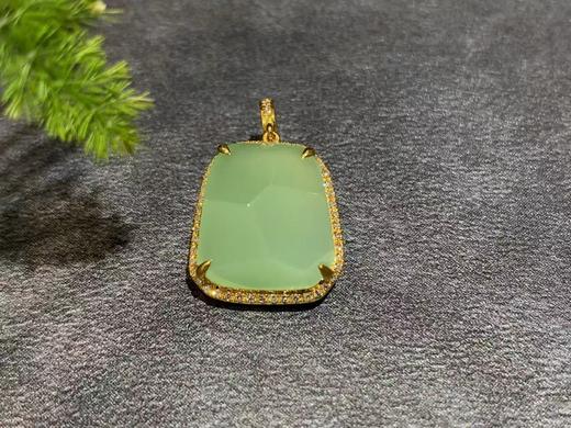 【御珠宫坊】新疆黑羊洞金镶碧玉吊坠 商品图4