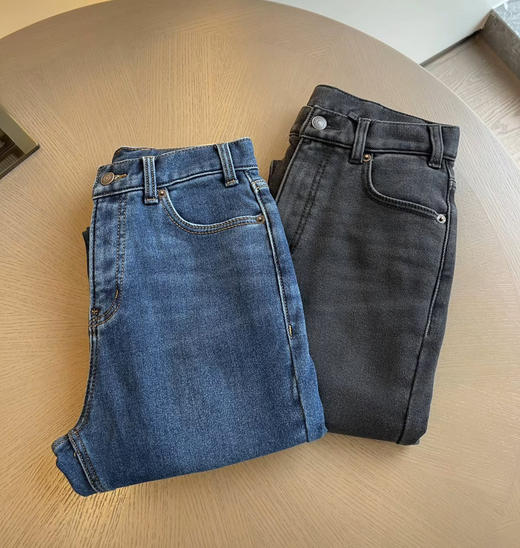 Celine 25秋冬磨毛加厚直筒牛仔裤8110801 商品图8