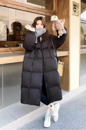行走的大被子【羽绒服】6367绒子含量90% 宽松飘带高级感大版宽松羽绒服-喜出