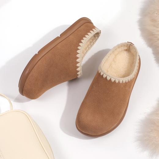 雀说 牛皮羊毛雪地靴女冬季保暖棉鞋面包鞋加绒小土豆勃肯鞋 商品图2