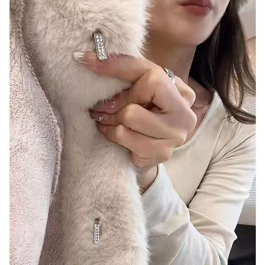 【环保皮草】P08立领皮毛一体秋冬大衣外套-喜出 商品图3