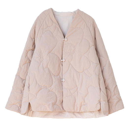 牧衣游原创 60支纯棉山野花机绣短棉衣两面穿保暖百搭棉服 游子画 商品图2