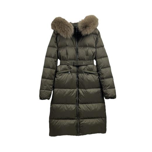 丁摩 M+2025冬新款欧货狐狸大毛领中长款羽绒服女收腰过膝加厚大牌外套5ZF-M003 商品图2